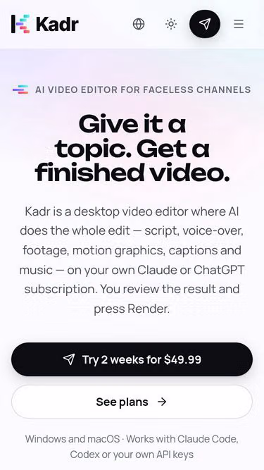 Screenshot of kadr.uk