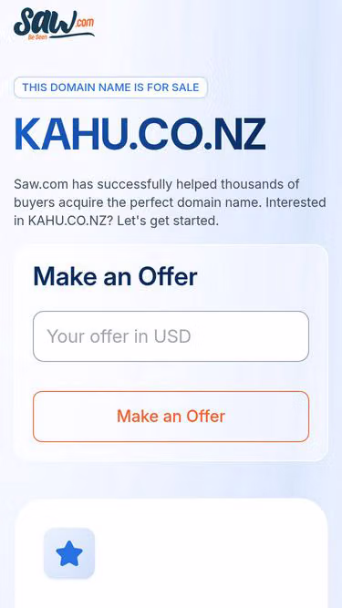 Screenshot of kahu.co.nz