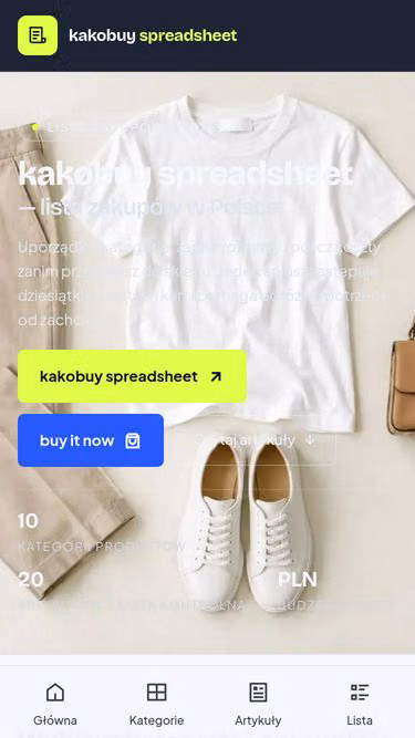 Screenshot of kakobuy-sheets.click