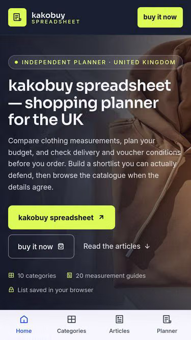 Screenshot of kakobuy-sheets.forum