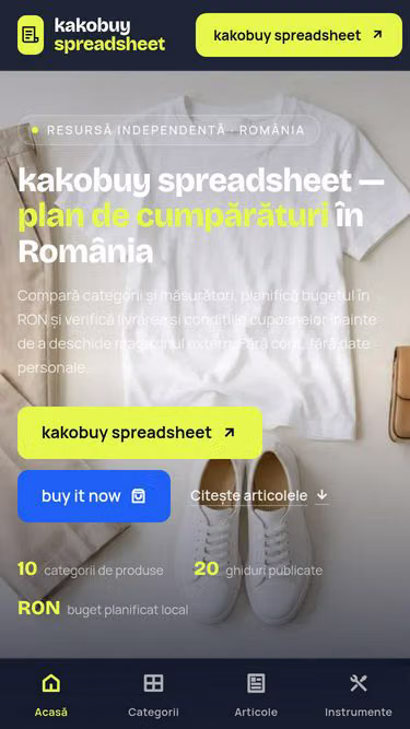 Screenshot of kakobuy-sheets.lifestyle
