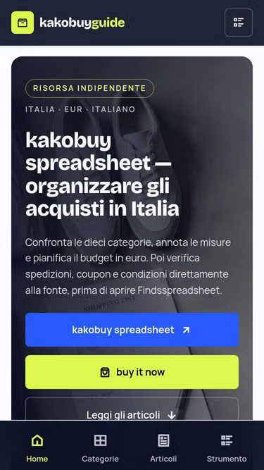 Screenshot of kakobuyguide.beauty