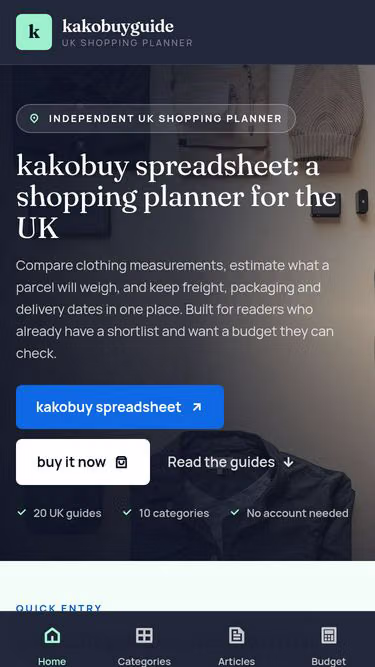 Screenshot of kakobuyguide.hair