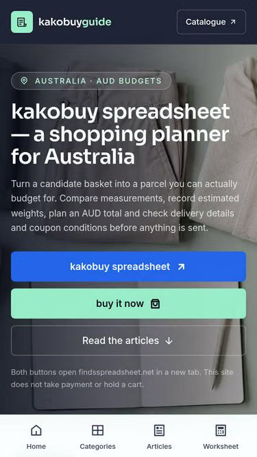 Screenshot of kakobuyguide.lifestyle