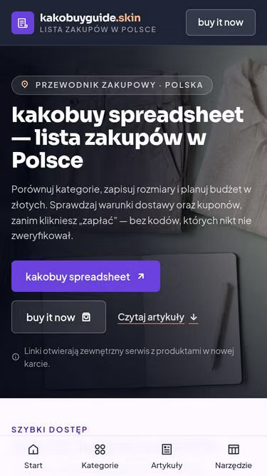 Screenshot of kakobuyguide.skin