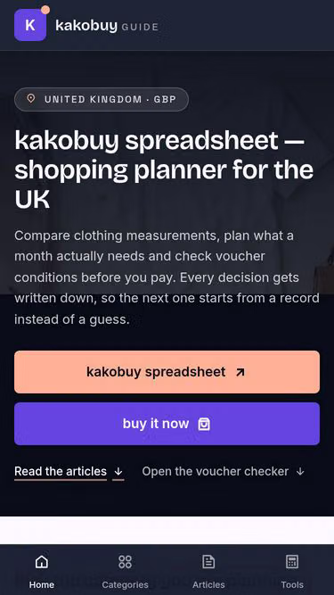 Screenshot of kakobuyguide.yachts