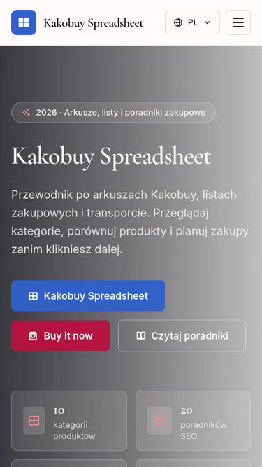 Screenshot of kakobuyspreadsheets.beauty