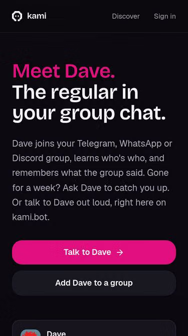 Screenshot of kami.fm