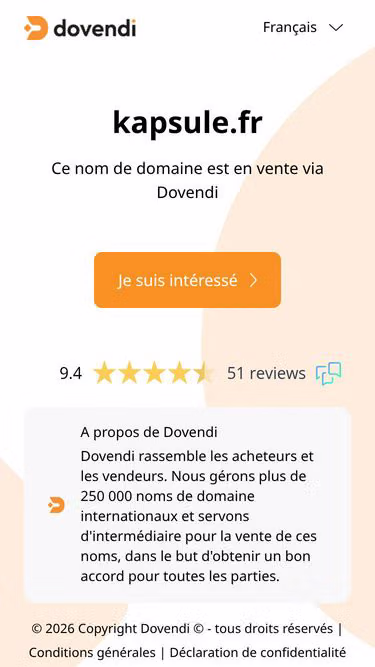 Screenshot of kapsule.fr