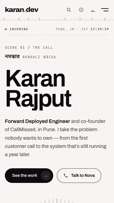 Screenshot of karan.dev