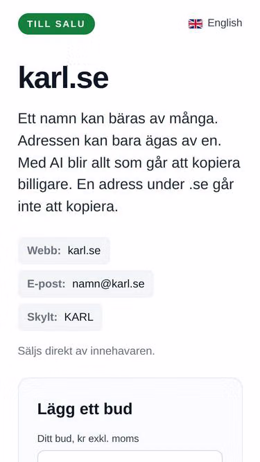 Screenshot of karl.se
