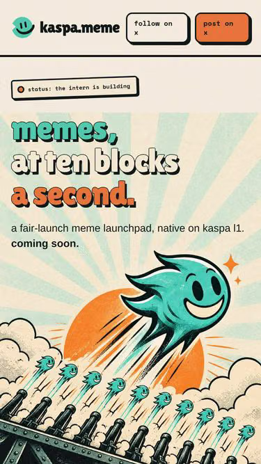 Screenshot of kaspa.meme