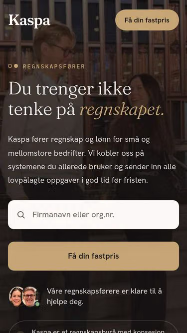 Screenshot of kaspa.no