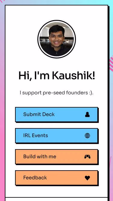Screenshot of kaushik.vc