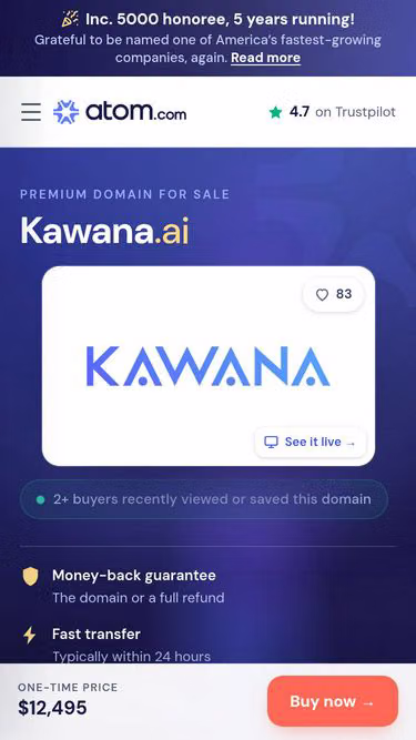 Screenshot of kawana.ai