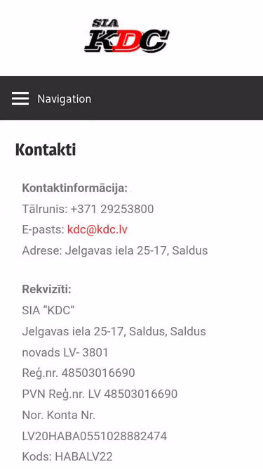 Screenshot of kdc.lv