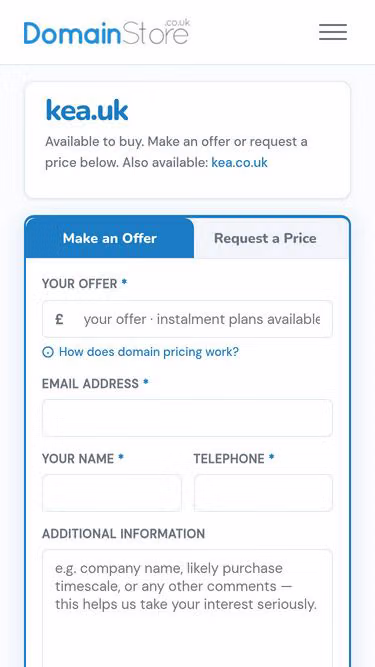 Screenshot of kea.uk