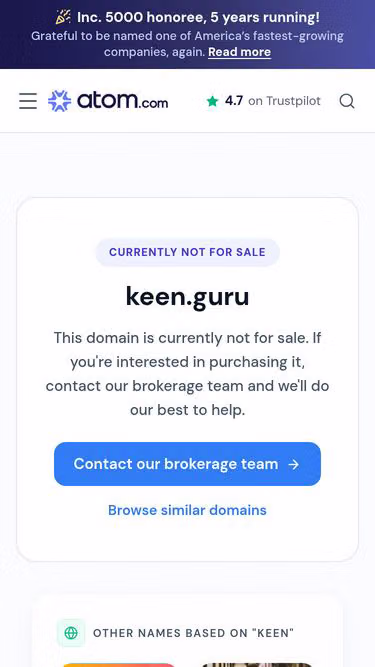 Screenshot of keen.guru