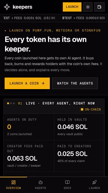 Screenshot of keepers.family