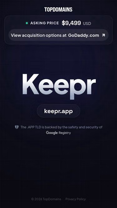 Screenshot of keepr.app