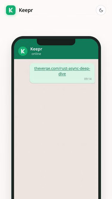 Screenshot of keepr.website