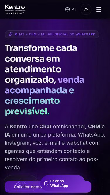 Screenshot of kentro.ia.br