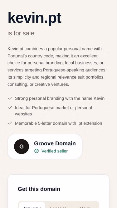 Screenshot of kevin.pt