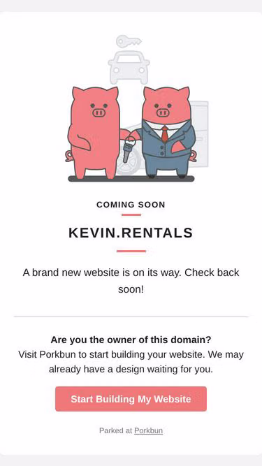 Screenshot of kevin.rentals