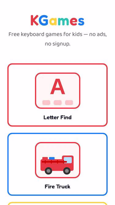 Screenshot of keyboard.games