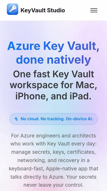 Screenshot of keyvault.studio