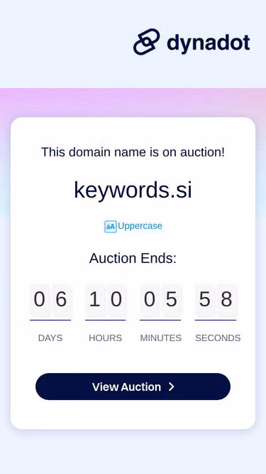 Screenshot of keywords.si