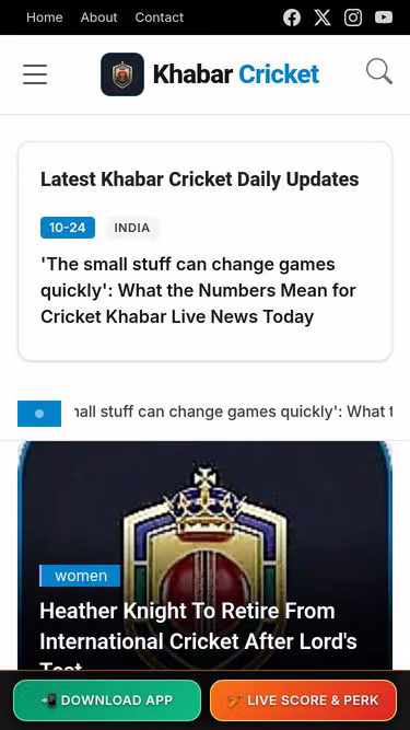 Screenshot of khabar.cricket