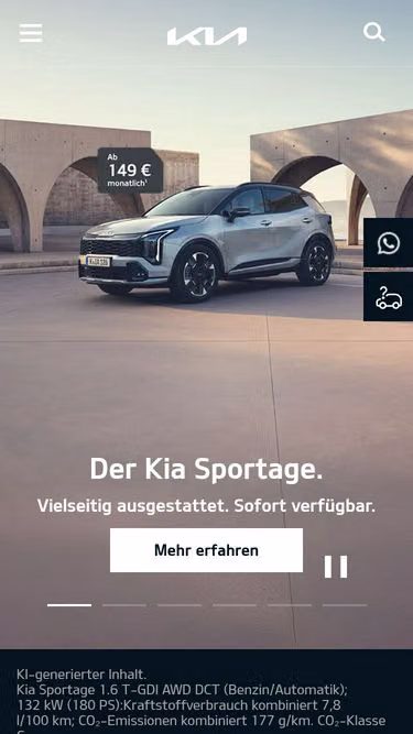 Screenshot of kia.es