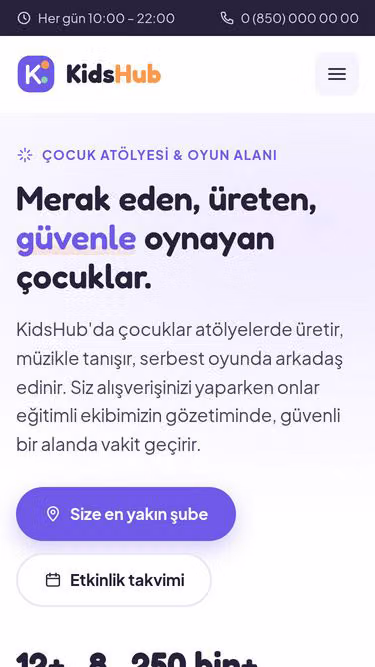 Screenshot of kidshub.com.tr
