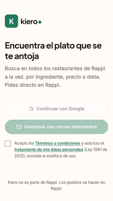 Screenshot of kiero.com.co