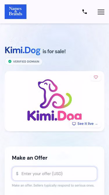 Screenshot of kimi.dog
