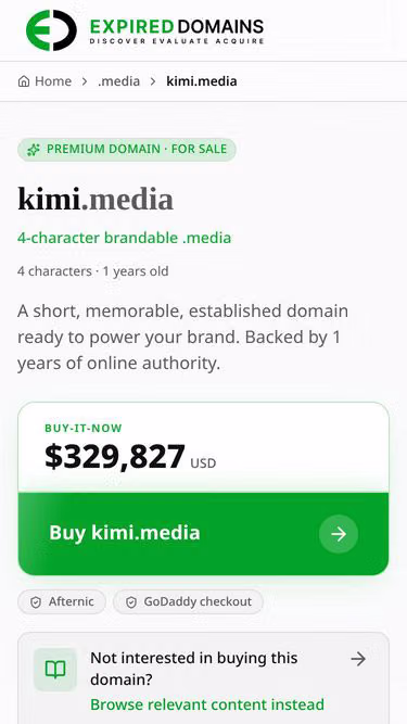 Screenshot of kimi.media