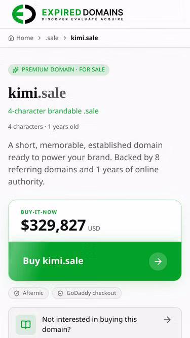 Screenshot of kimi.sale