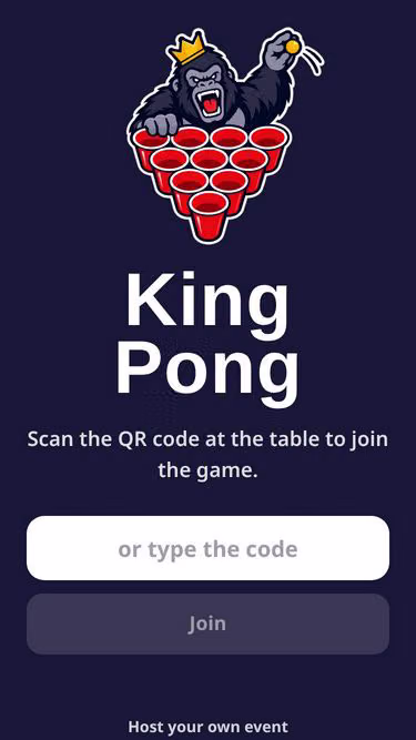 Screenshot of kingpong.beer