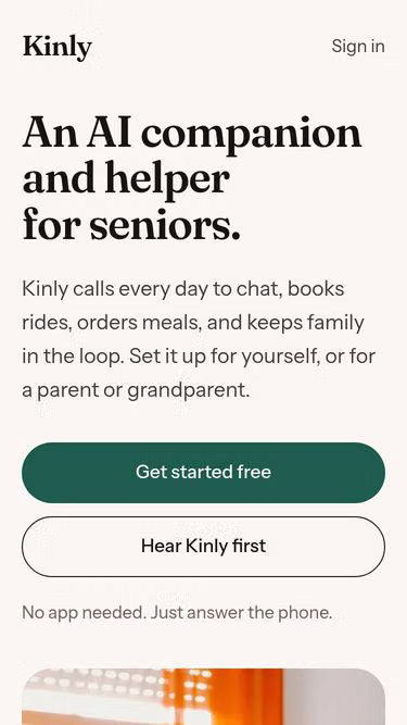 Screenshot of kinly.org