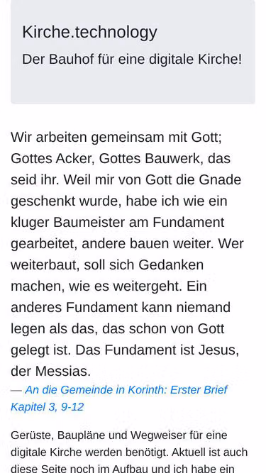 Screenshot of kirche.technology
