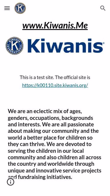 Screenshot of kiwanis.me