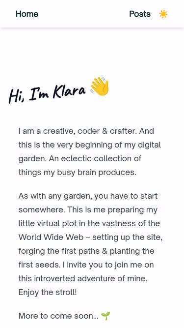 Screenshot of klara.digital