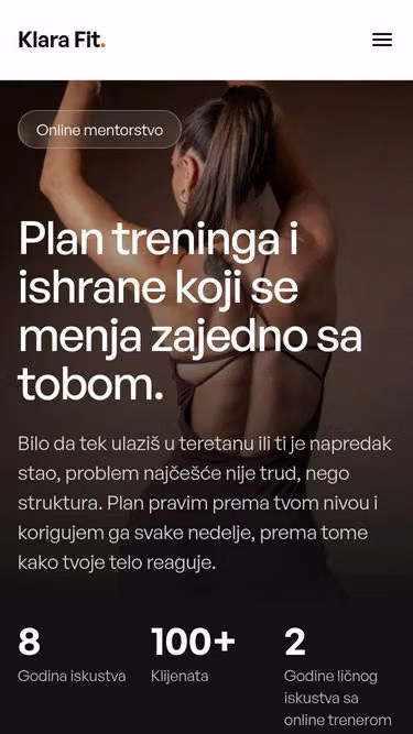 Screenshot of klara.fit
