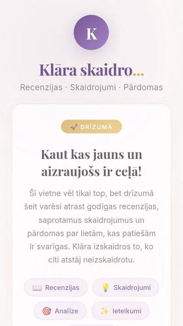 Screenshot of klara.lv