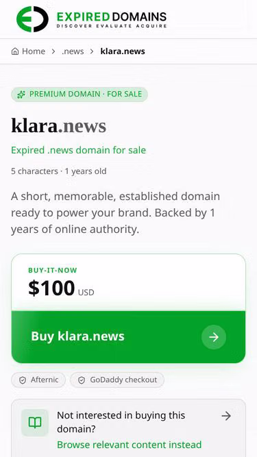 Screenshot of klara.news