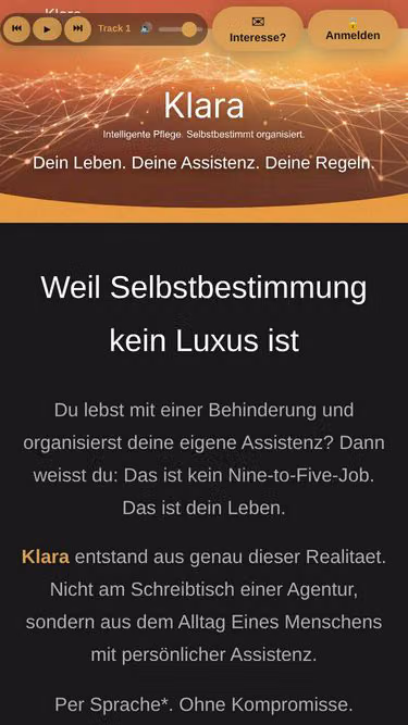 Screenshot of klara.services