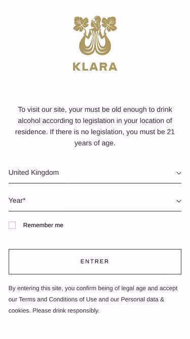 Screenshot of klara.wine