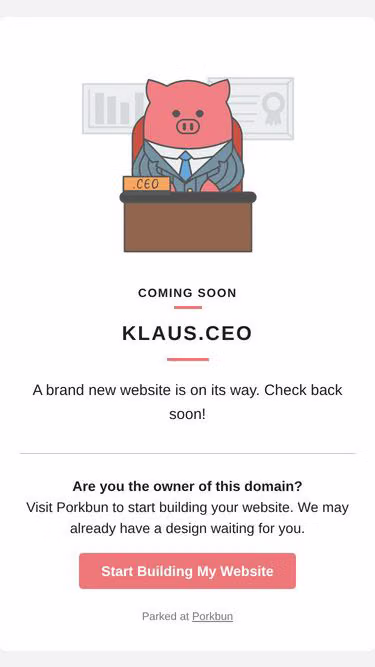 Screenshot of klaus.ceo