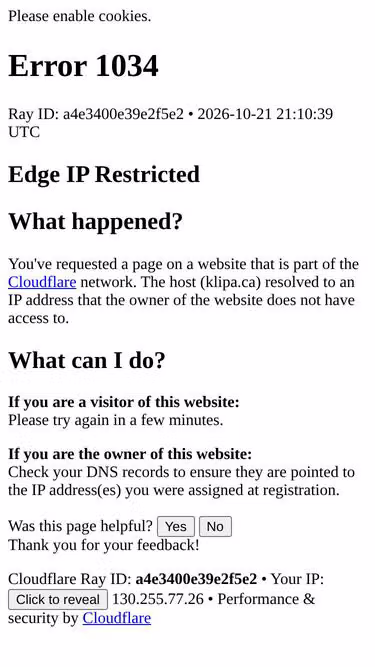 Screenshot of klipa.ca